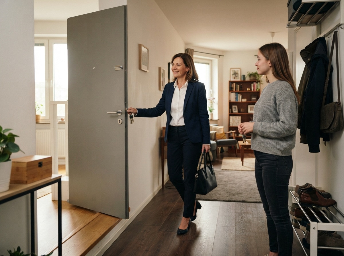 Vermieter betritt Wohnung