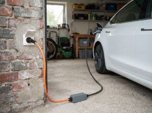E Auto an Steckdose laden
