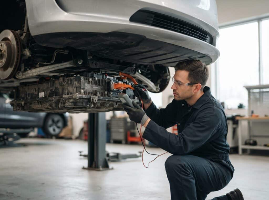 gebrauchtes E Auto Batterie prüfen